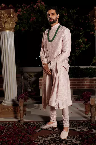 Lavender Bharata Sherwani Set