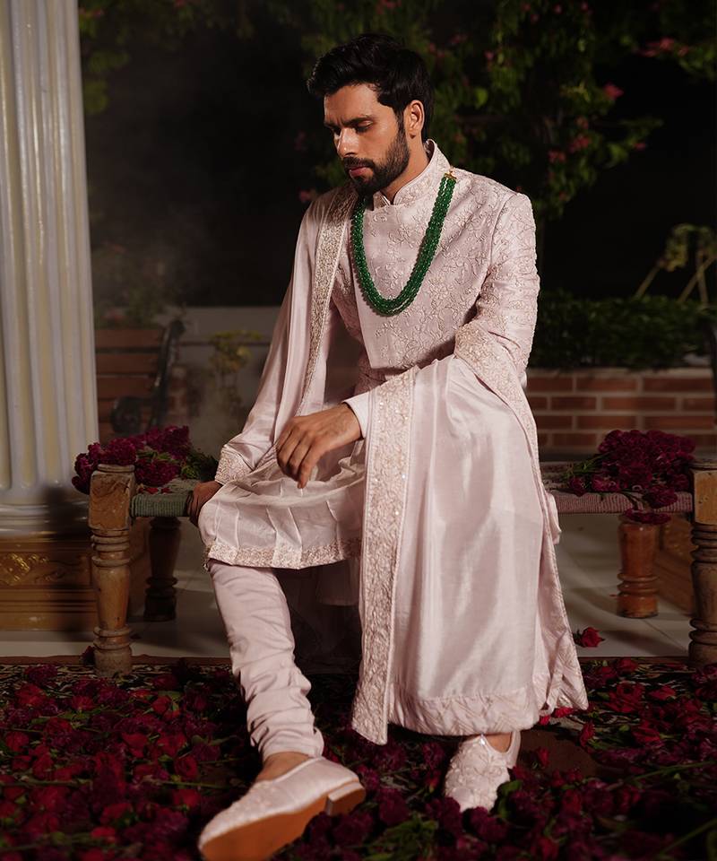Lavender Bharata Sherwani Set