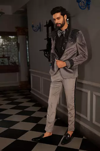 Grey Vali Tuxedo Set