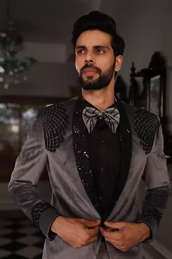 Grey Vali Tuxedo Set
