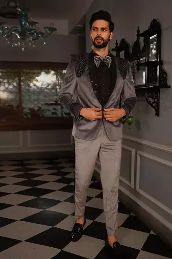 Grey Vali Tuxedo Set