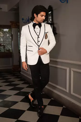 White Rish Tuxedo Set