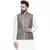 Grey Brocade Printed Nehru Jacket