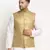 Gold Brocade Printed Nehru Jacket