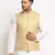 New Designer Men Light Golden Brocade Nehru Jacket With Golden Work By Treemoda