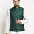 Green Brocade Printed Nehru Jacket