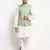 Turquoise Brocade Printed Nehru Jacket for Wedding
