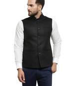  Treemoda Black Plain Nehru Jacket for Men Stylish Latest Design Suitable for Ethnic Wear