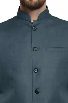 Dark Blue Plain Nehru Jacket for Men Stylish Latest Design Suitable for Ethnic Wear