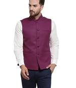 Purple Plain Nehru Jacket for Men Stylish Latest Design Suitable for Ethnic Wear