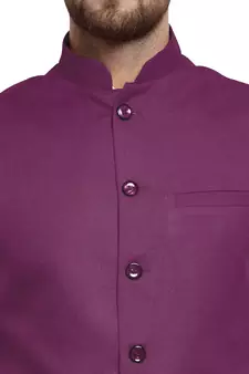 Purple Plain Nehru Jacket for Men Stylish Latest Design Suitable for Ethnic Wear