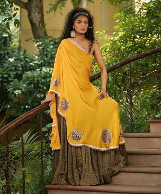 Dilruba Sunrise Yellow Toga Flair Dress 1