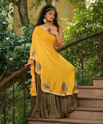 Dilruba Sunrise Yellow Toga Flair Dress 3