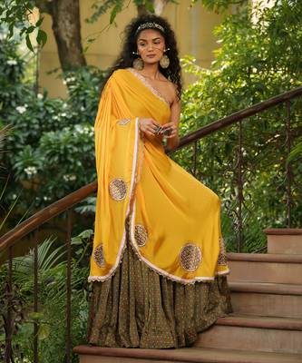 Dilruba Sunrise Yellow Toga Flair Dress 4