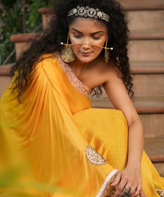 Dilruba Sunrise Yellow Toga Flair Dress 8
