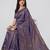 Navy blue woven banarasi silk saree with blouse