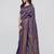 Navy blue woven banarasi silk saree with blouse