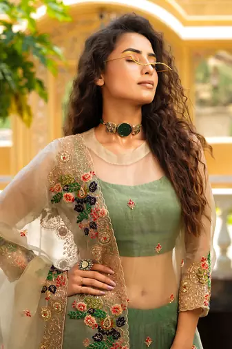 Dilruba Ivoreen Crush Skirt Kurta Set