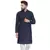 Navy Blue Cotton Chikankari Lucknowi Jaal Embroidered men-kurtas