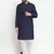 Men Navy Blue Cotton Chikankari Lucknowi Jaal Embroidered kurta-pajama