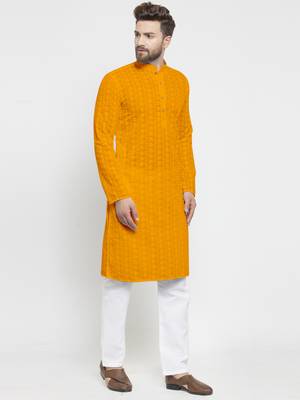 pista green embroidered chikankari kurta WITH WHITE ALIGARH PAJAMA for men 3