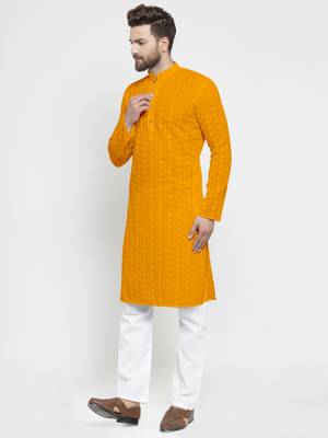 pista green embroidered chikankari kurta WITH WHITE ALIGARH PAJAMA for men 4
