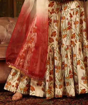 Dilruba Ivored Ombre Kurta Sharara Set 10