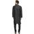 Black plain brocade silk kurta with churidar pajama by treemoda