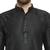 Black plain brocade silk kurta with churidar pajama by treemoda