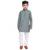 Grey embroidered cotton boys-kurta-pyjama by Treemoda