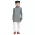 Grey embroidered cotton boys-kurta-pyjama by Treemoda