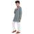 Grey embroidered cotton boys-kurta-pyjama by Treemoda