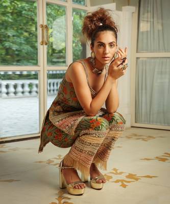 Dilruba Bageecha Kurta Fringe Pants Rangeen Work  10