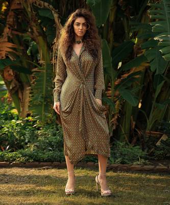 Trevron Sage Green Twisted Dress 2