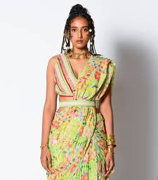 Lime Green Darling  Skirt Saree
