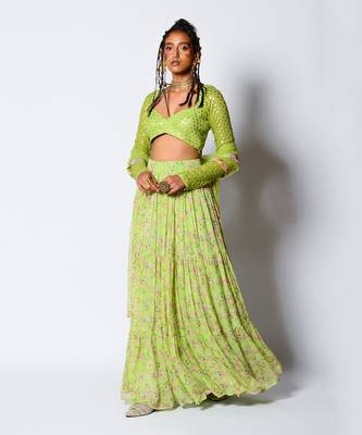 Lime Green Lady Love Lehenga Set 1