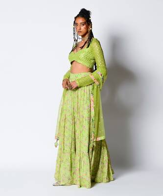 Lime Green Lady Love Lehenga Set 2
