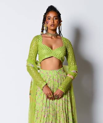 Lime Green Lady Love Lehenga Set 3