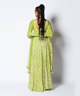 Lime Green Lady Love Lehenga Set 4
