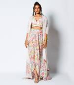 Ivory Frost Drape Boho Lehenga Set