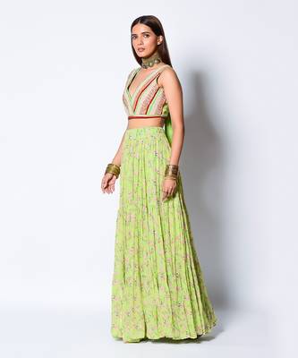 Lime Green Lea Love Lehenga Set 3