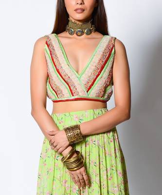 Lime Green Lea Love Lehenga Set 4
