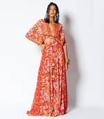 Red Papprika Lehenga Set