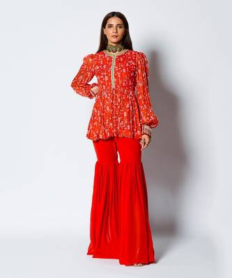 Red Pepper  Peplum Set 1