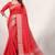 Light red woven silk blend saree with blouse