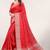 Light red woven silk blend saree with blouse