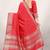 Light red woven silk blend saree with blouse