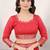 Light red woven silk blend saree with blouse