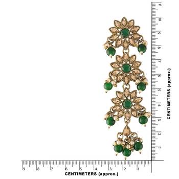 Traditional Gold Plated With Stunning Antique Finish Kundan & Pearl Earrings for Women 4