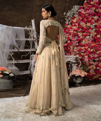 ivory champagne embroidered lehenga Set 2